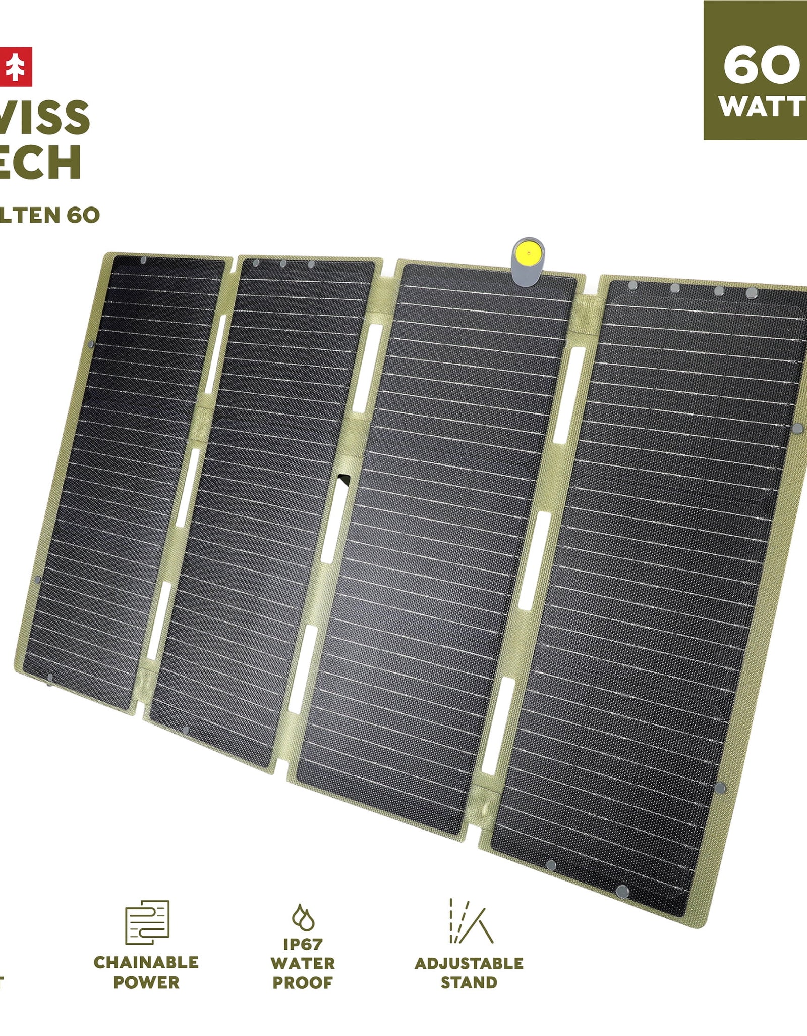 60W Foldable Solar Panel, USB-A and USB-C, Phone Charger, Waterproof, Emergency, Solar Panel Only