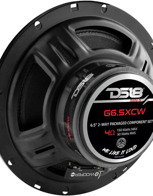 Load image into Gallery viewer, GEN-X6.5C Component Set - 6.5", 2-Way, 150W Max, 50W RMS, Black Paper Cone, Tetorn Dome Tweeters, 4 Ohms - Clarity Unparalled by Other Speakers in Their Class (2 Speakers) (GENX65C)
