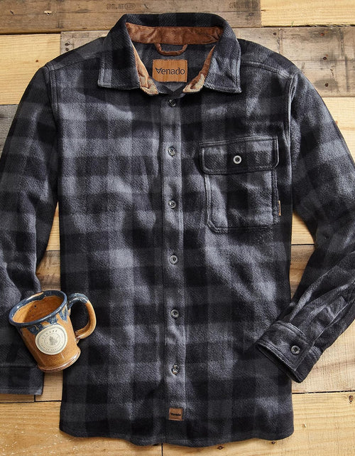 Load image into Gallery viewer, Mens Plaid Shirts for Men - Heavyweight Buffalo Plaid Fleece Shirt
