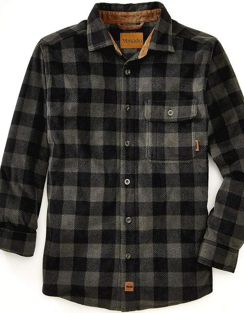 Load image into Gallery viewer, Mens Plaid Shirts for Men - Heavyweight Buffalo Plaid Fleece Shirt
