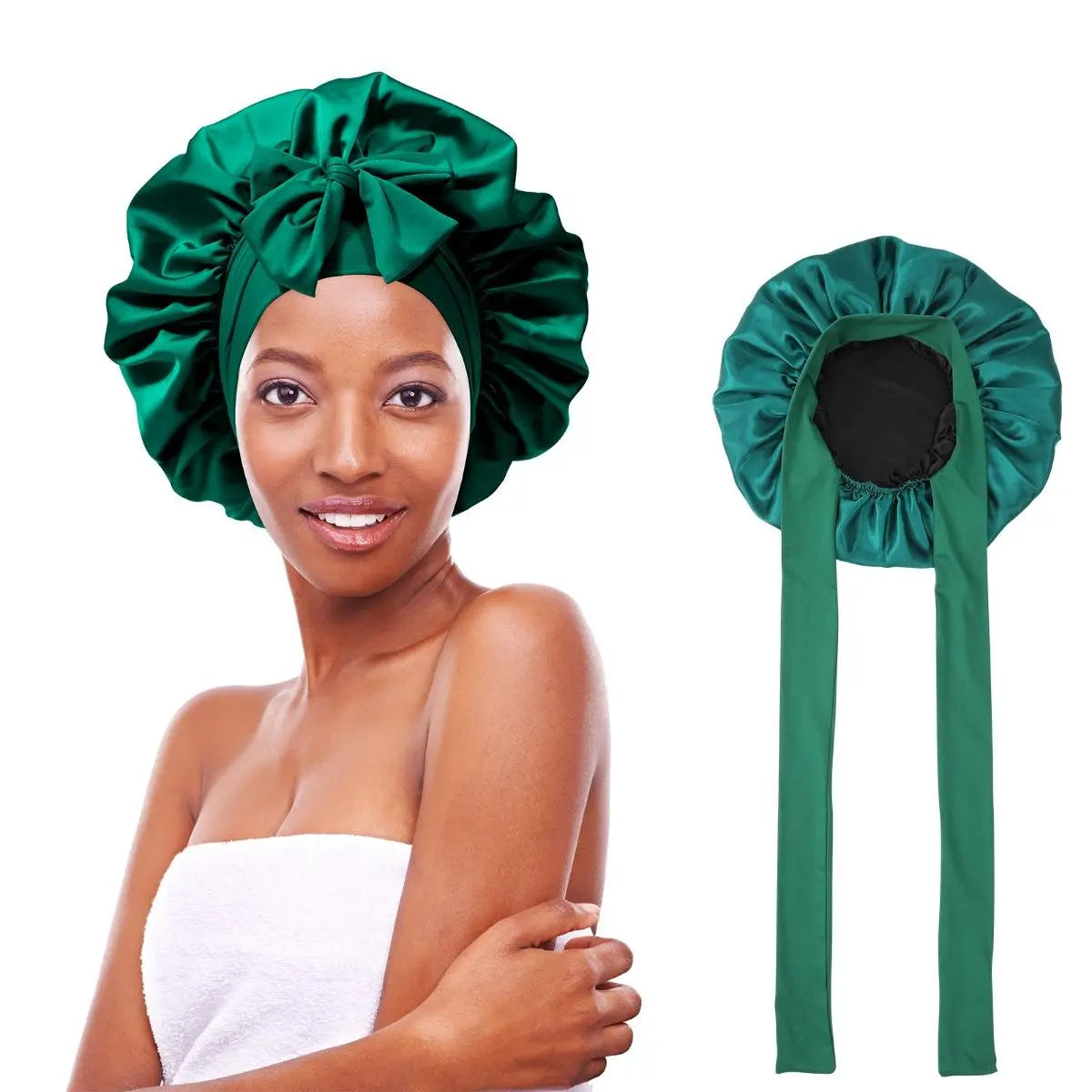 Silk-Like Satin Double-Layer Hair Cap