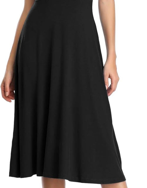 Load image into Gallery viewer, Women'S Short Sleeve Waisted Slim Fit Midi Dress
