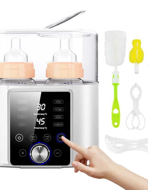 Load image into Gallery viewer, Baby Bottle Warmer, 12 in 1 Babies Fast Milk Warmer &amp; Sterilizer Double Food Heater &amp; Defrost Bpa-Free with LCD Display, Timer &amp; 24H Temperature Control for Breastmilk &amp; Formula

