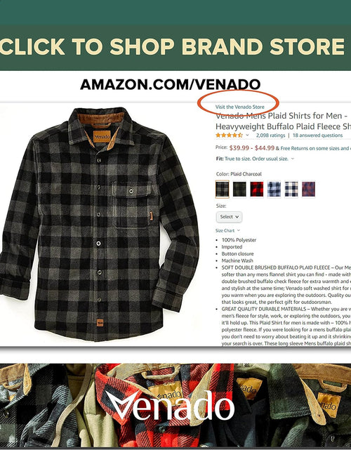 Load image into Gallery viewer, Mens Plaid Shirts for Men - Heavyweight Buffalo Plaid Fleece Shirt
