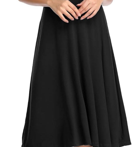 Women'S Short Sleeve Waisted Slim Fit Midi Dress