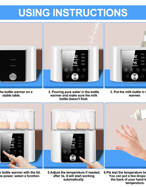 Load image into Gallery viewer, Baby Bottle Warmer, 12 in 1 Babies Fast Milk Warmer &amp; Sterilizer Double Food Heater &amp; Defrost Bpa-Free with LCD Display, Timer &amp; 24H Temperature Control for Breastmilk &amp; Formula
