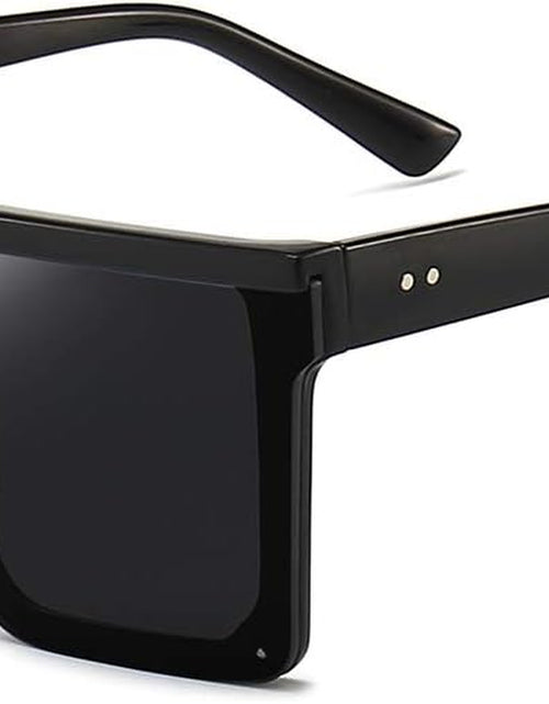 Load image into Gallery viewer, Square Oversized Sunglasses for Women Men Fashion Flat Top Big Black Frame Shades
