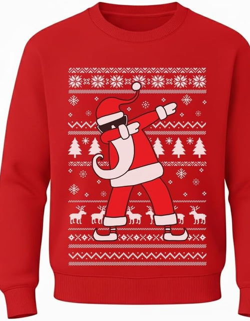 Load image into Gallery viewer, Dabbing Santa Kids Christmas Sweatshirt - Funny Ugly Holiday Sweater Style Pullover for Boys &amp; Youth
